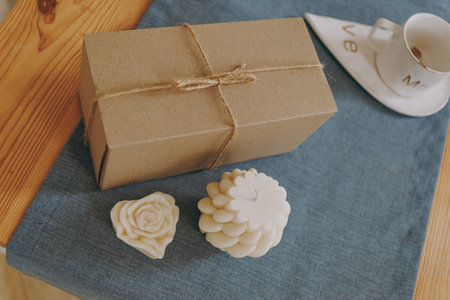 Cardboard box for packing wax candlesの写真素材