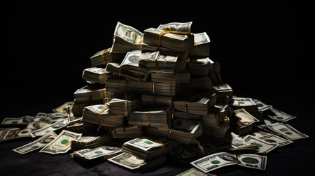 The money is stacked on top of each other, generative AIの素材