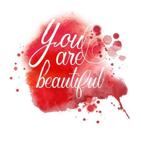 Vector calligraphy lettering with watercolor backgroundのイラスト素材