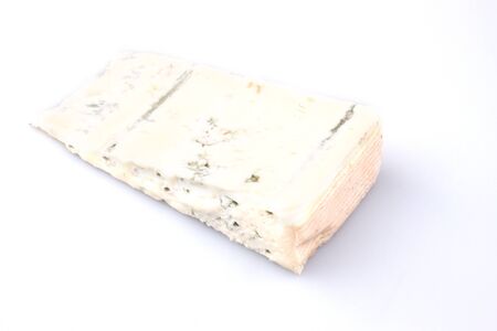 Traditional italian cheese gorgonzolla on a white backgroundの写真素材