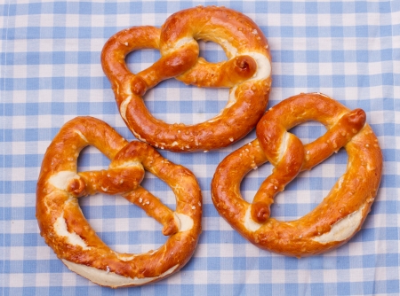 Traditional german pretzels on a napkin