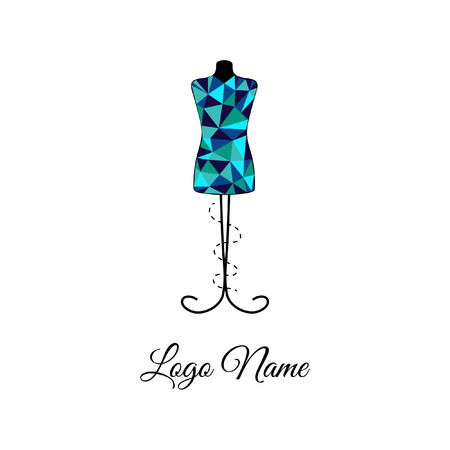 Sewing mannequin in the style of Triangle logoのイラスト素材
