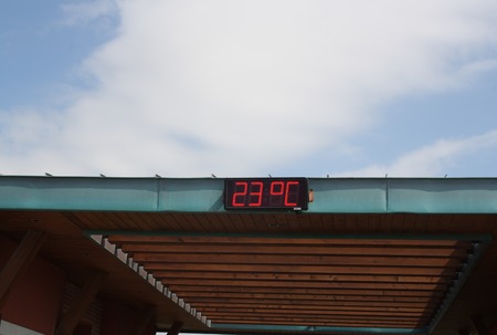 display with shown summer temperature