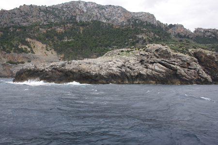 View of beautiful and scenic rocks and seaの写真素材