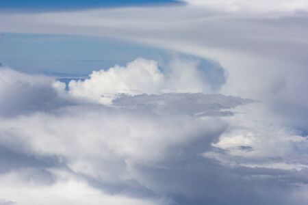 View of cloudscape during flying on plane