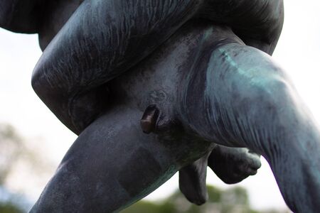 Oslo Norway - 22 june 2019: Shot of legs of culpture in the Vigeland Park