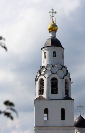 Dome of russian church in Sviyazhsk on blue skyの写真素材