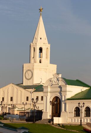 Spasskaya tower of Kazan Kremlin in Russiaの写真素材