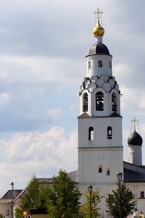 Dome of russian church in Sviyazhsk on blue skyの写真素材