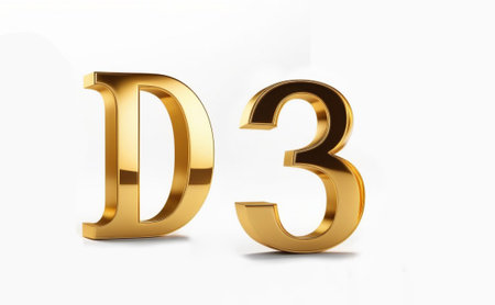 text D3 in golden colorの素材
