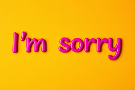 Text I'm sorry on yellow backgroundの素材