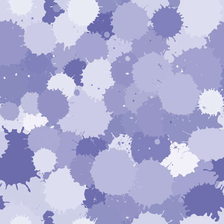 Seamless pattern of randomly splattered watercolor stains in very peri shadeのイラスト素材