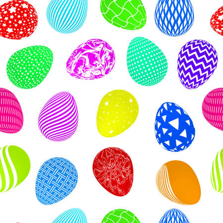 Seamless pattern easter eggs background. Digitally generated image for easter celebration concept.のイラスト素材