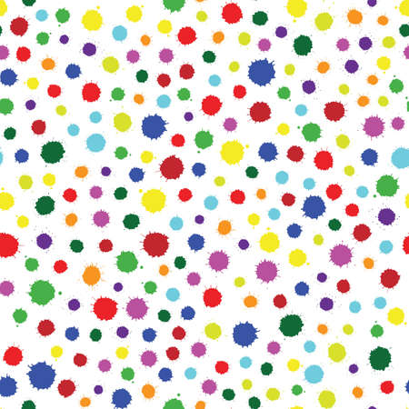seamless pattern colorful watercolor splashes on a isolated white backgroundのイラスト素材