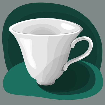 vector white cup with shadowsのイラスト素材