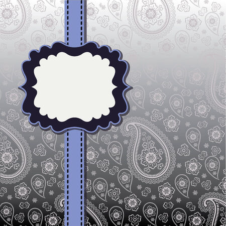 Mens Paisley ornament Label with tape Can be used for packaging,invitatio ns,template,artwork Decorative element border Orient traditional ornament  Vector illustration のイラスト素材