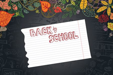 Back to school design template with autumn leavesのイラスト素材