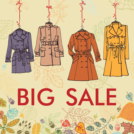Autumn women's clothing and accessories. Fashionable set. Vectorのイラスト素材