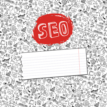 Doodle seo icons backgrround. Business backdropのイラスト素材