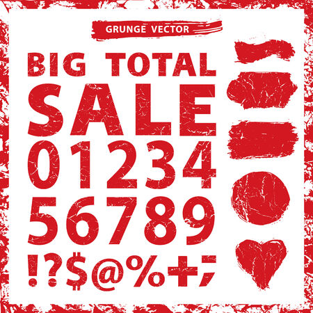 Sale set .Grunge figures,Stamps,badges,frameのイラスト素材