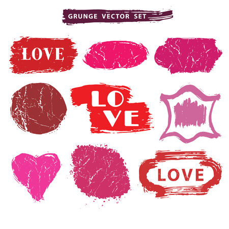 Love set.Distressed Stamps.Grunge badges,labelのイラスト素材