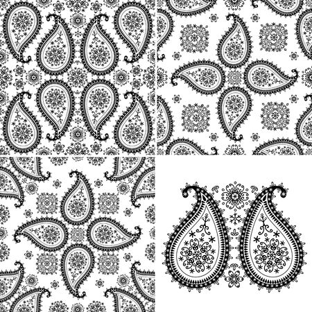 Turkish cucumbers with Snowflakes.Seamless pattern Silhouette lace set.Use for fabrics, Wallpaper, backdrop,background.Oriental motif with winter decor. Vector illustration.のイラスト素材