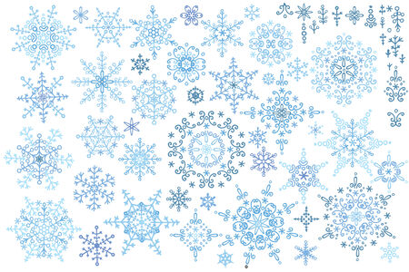 Snowflake winter set.のイラスト素材