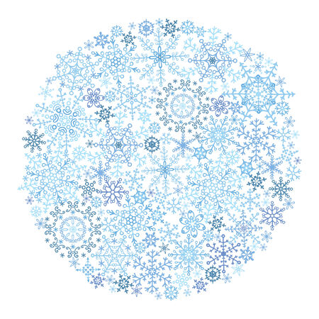 Snowflake circle on white backgroundのイラスト素材