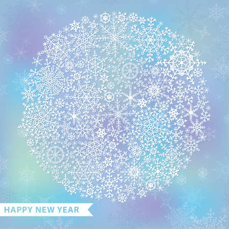 Snowflake circle on blur backgroundのイラスト素材