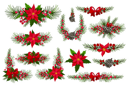 Merry Christmas and New Year border,groupのイラスト素材
