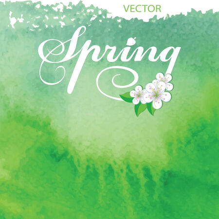 Watercolor texture background.Springのイラスト素材