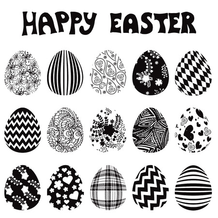 Easter egg set. Silhouetteのイラスト素材