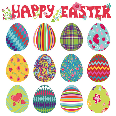 Easter eggs setのイラスト素材