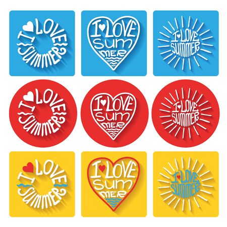 Summer typographic icons set.Templateのイラスト素材