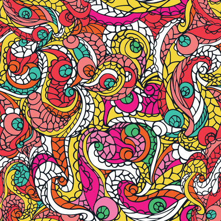 Abstract vector tribal ethnic background ,seamless  pattern.Multicolor color ornament.For fabrics ,Wallpaper ,background wrapping paper,backdropのイラスト素材