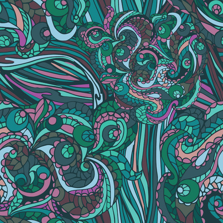 Abstract vector tribal ethnic background ,seamless  pattern.Multicolor color ornament.For fabrics ,Wallpaper ,background wrapping paper,backdropのイラスト素材