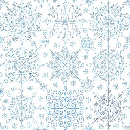 Snowflake lace seamless pattern,ornament background.Christmas,new year holiday decor,Winter elements.Roundr ,square shape,crystal Vector.Vintage Wallpaper,Retro wrap,textileのイラスト素材