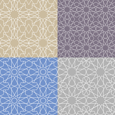 Seamless pattern.Vector abstract background.Arabic islamic motif,Geometrical ornament.Vector muslim,traditional mosaic backdrop.Vintage wallpaper,religious linear texture,polygon template setのイラスト素材