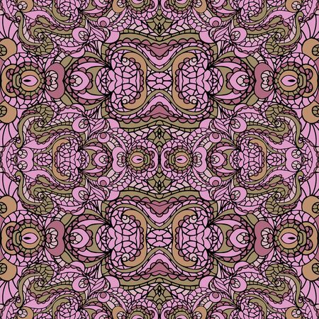Abstract vector tribal ,seamless  pattern.Colorful,cute,symmetry ornament.For fabrics ,Wallpaper ,wrapping paper,backdropのイラスト素材