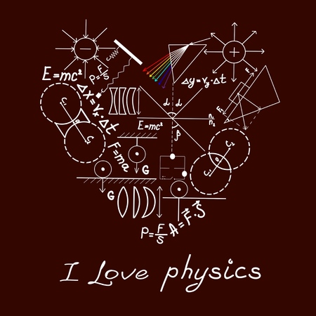 Physics doodles on school squared paperのイラスト素材