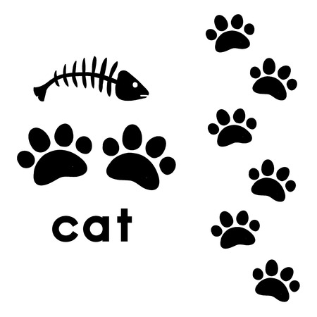 animal paw printsのイラスト素材