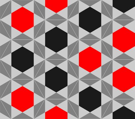 Vector background of repeating geometric stars and triangles. Stars seamless backdropのイラスト素材