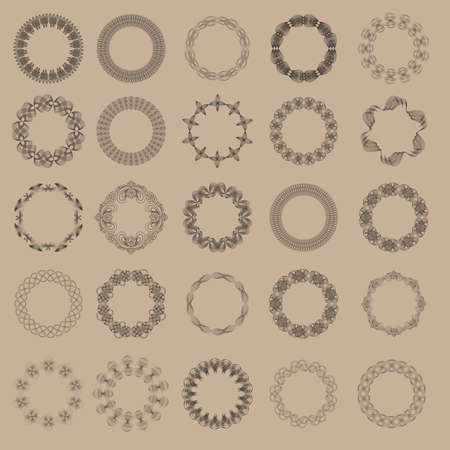 Guilloche vector elements.のイラスト素材