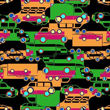 seamless pattern with colorful little carsのイラスト素材