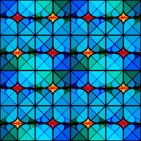 Blue triangle texture seamless pattern. mosaic backgroundのイラスト素材