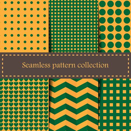 Set geometric pattern. Checkered seamless backgroundのイラスト素材