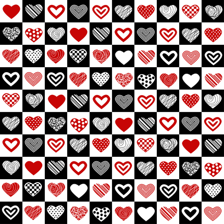 Valentine's seamless pattern with heartsのイラスト素材
