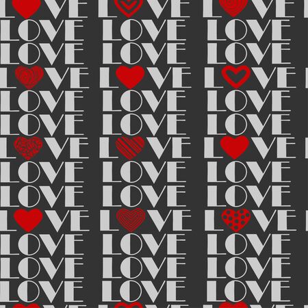 Valentine's seamless pattern with heartsのイラスト素材