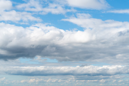 blue sky background with white cloudsの写真素材