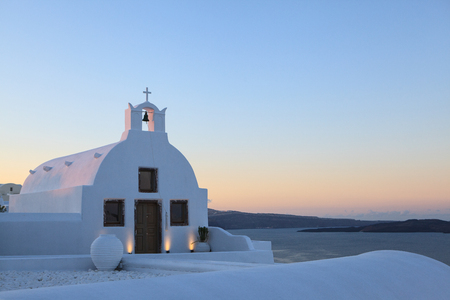 Church in Santorini island, Greeceの写真素材